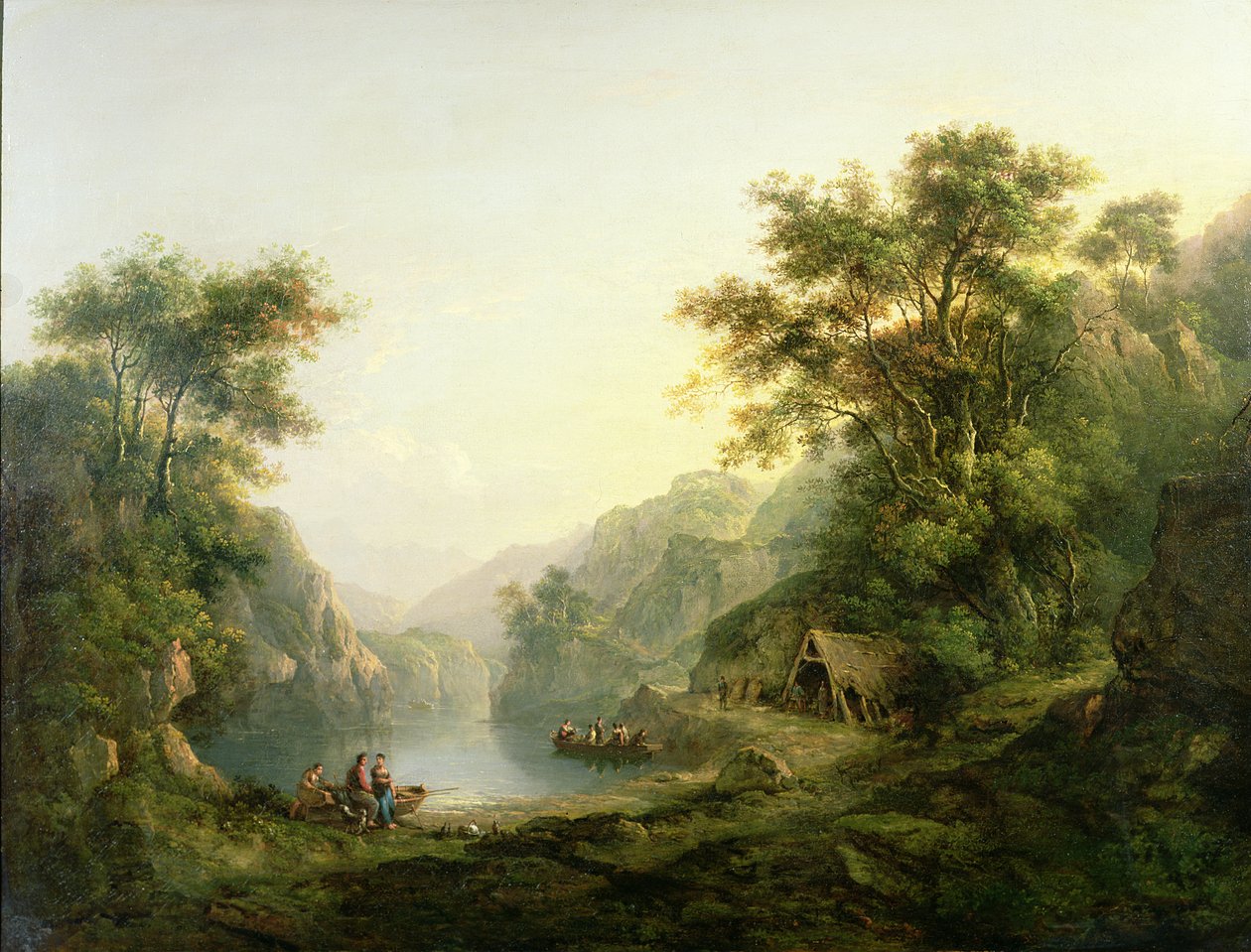 Het visfeest, Loch Katrine, Schotland door Alexander Nasmyth
