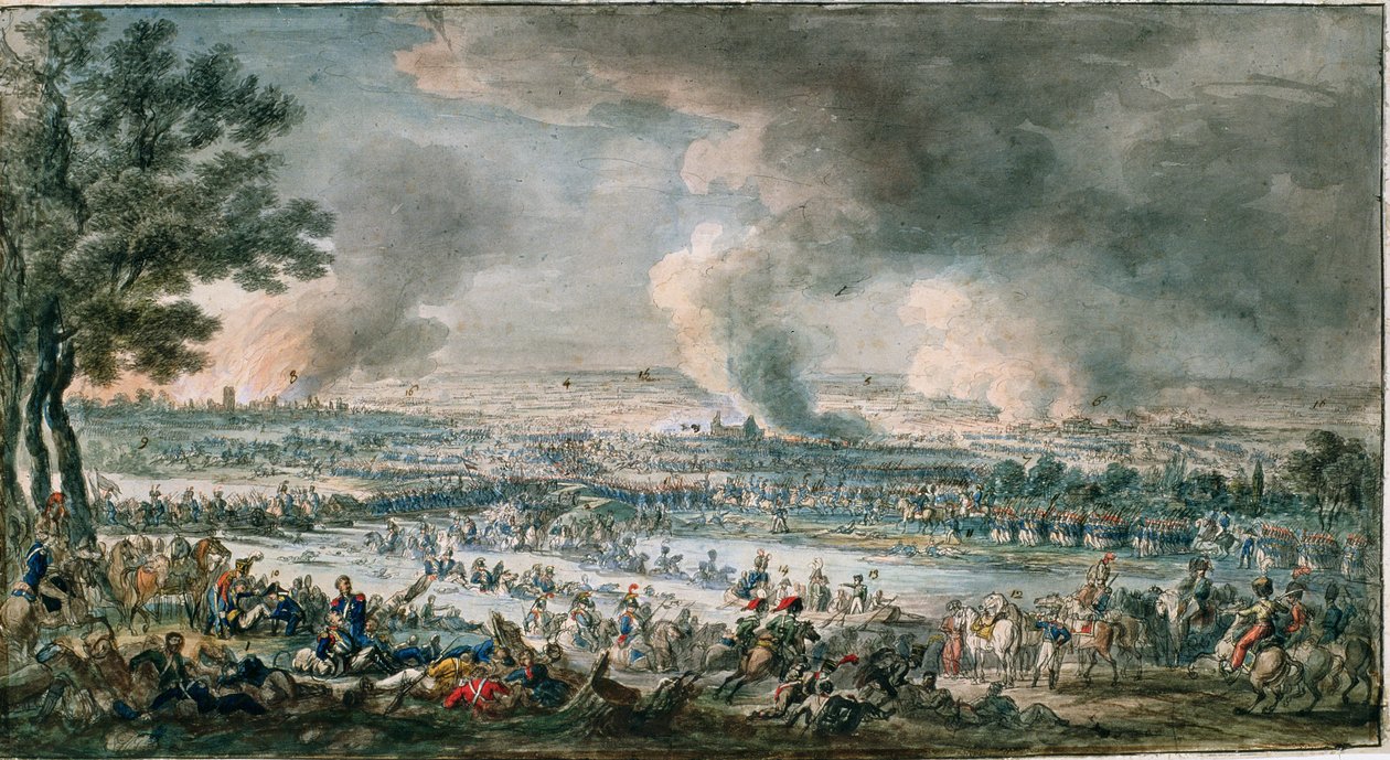 Het Franse leger steekt de Berezina over, ca.1812 door Alexander Osipovich Orlowski