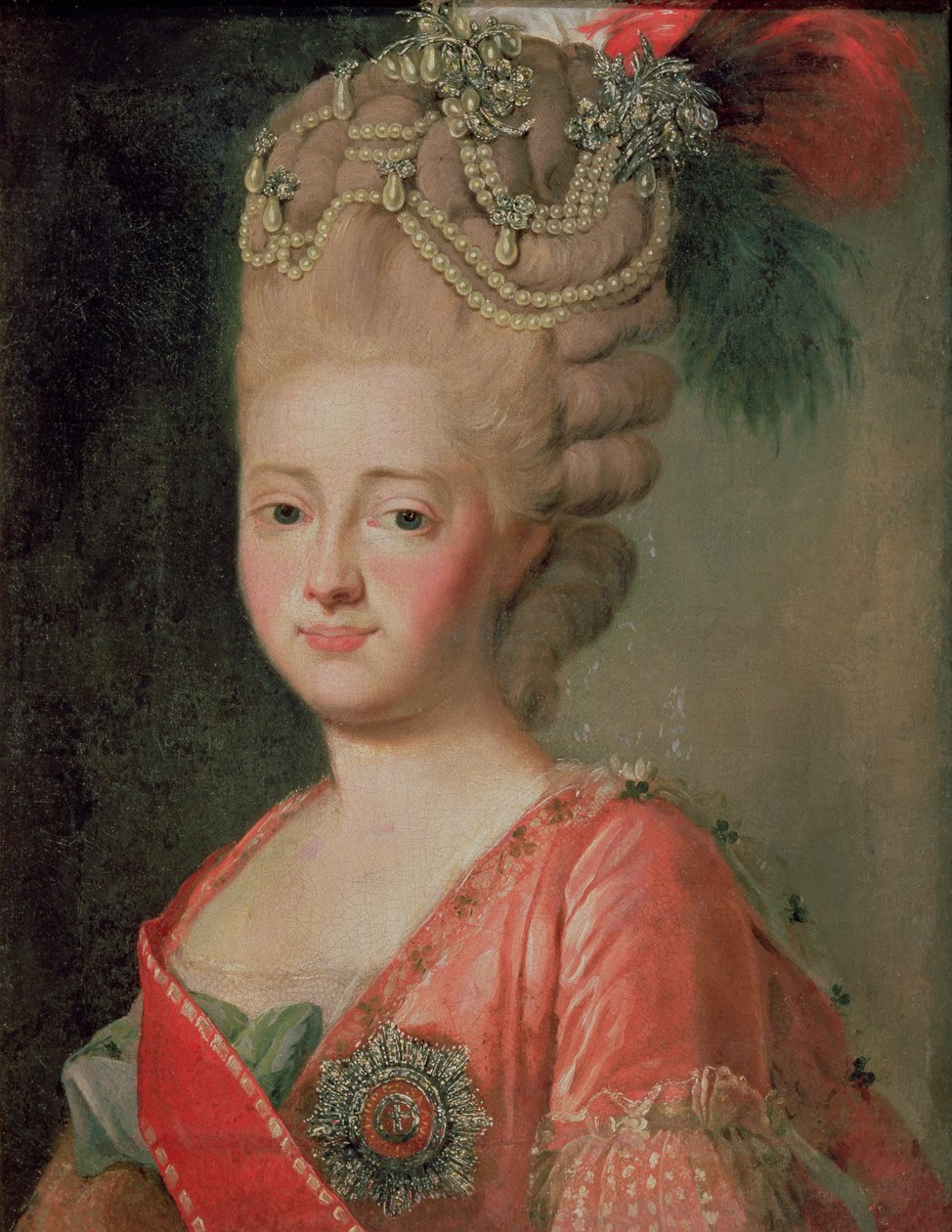 Portret van keizerin Maria Fyodorina (1759-1828) door Alexander Roslin