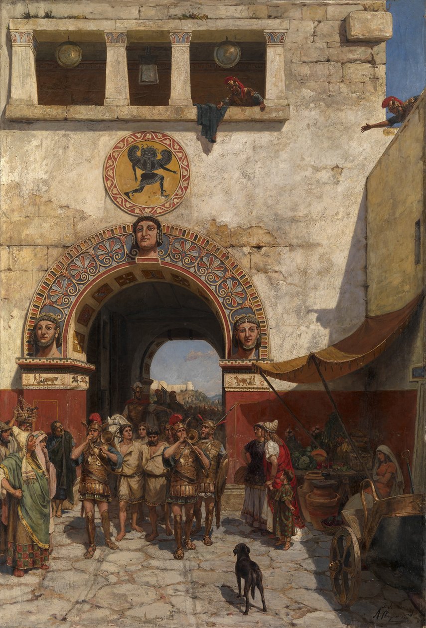 Poort in Volterra, Etrurië door Alexander Alexandrovich Svedomsky