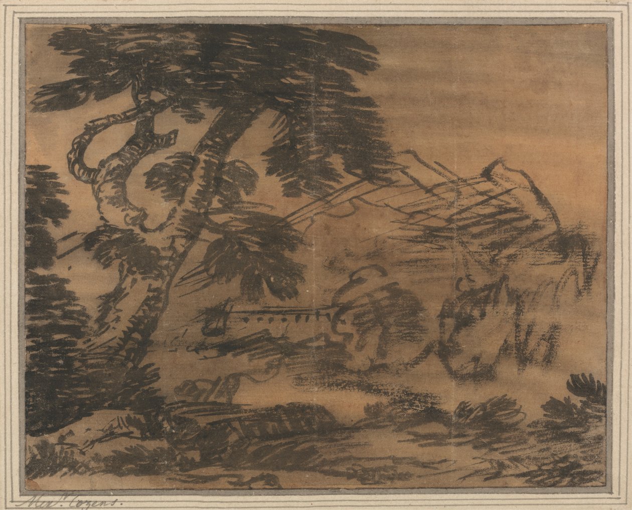 Boom en verre heuvels door Alexander Cozens