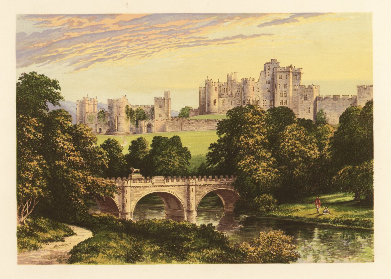 Alnwick Castle, Northumberland, Engeland door Alexander Francis (after) Lydon