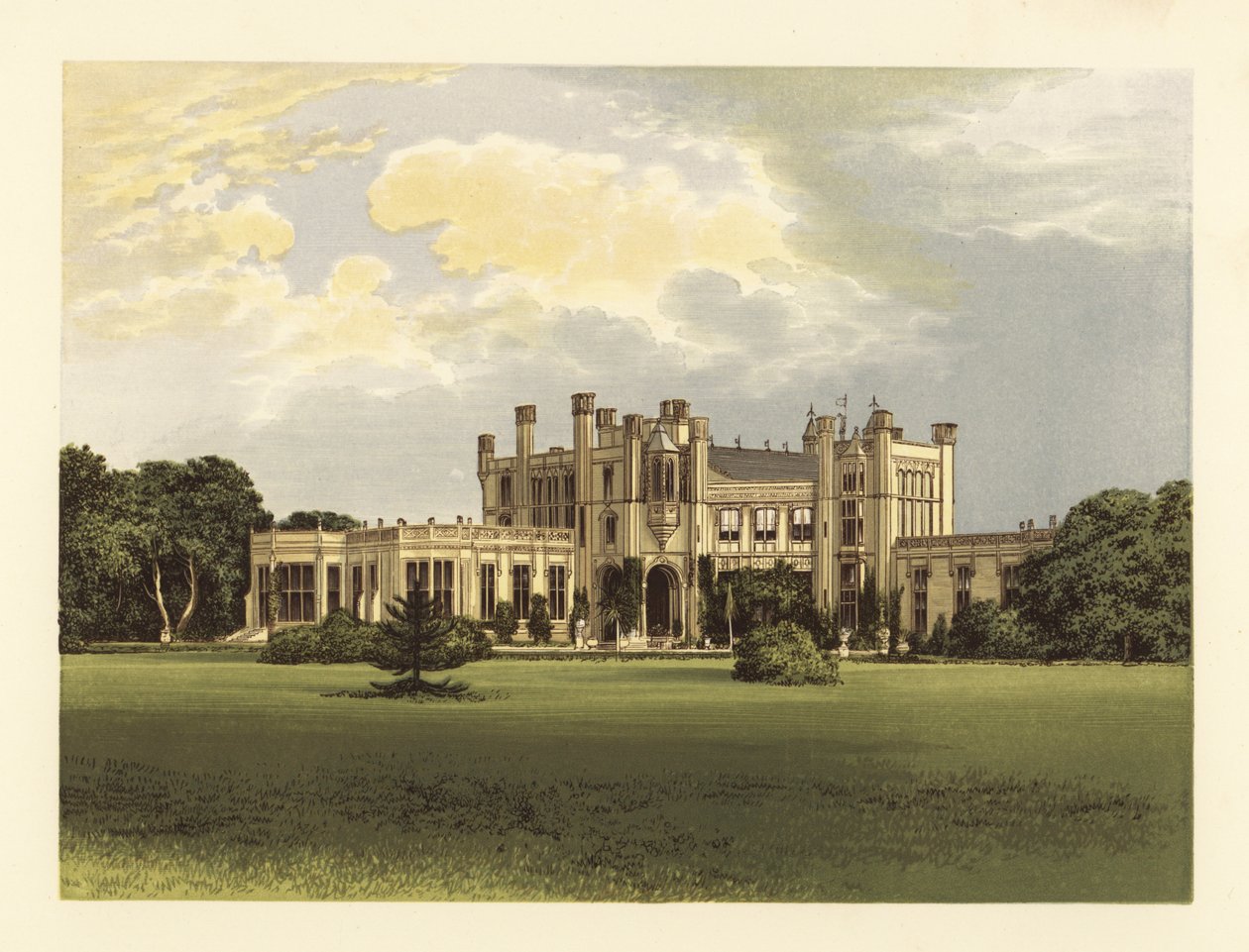 Highcliffe Castle, Hampshire, Engeland door Alexander Francis (after) Lydon