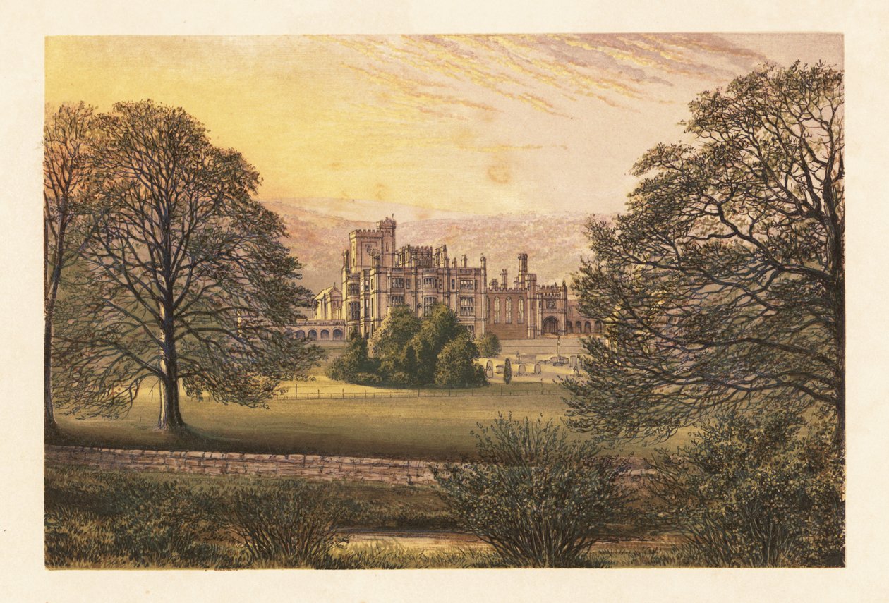 Ilam Hall, Staffordshire, Engeland door Alexander Francis (after) Lydon
