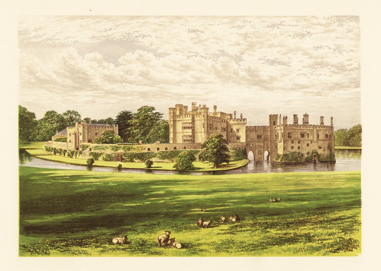 Leeds Castle, Kent, Engeland. door Alexander Francis (after) Lydon
