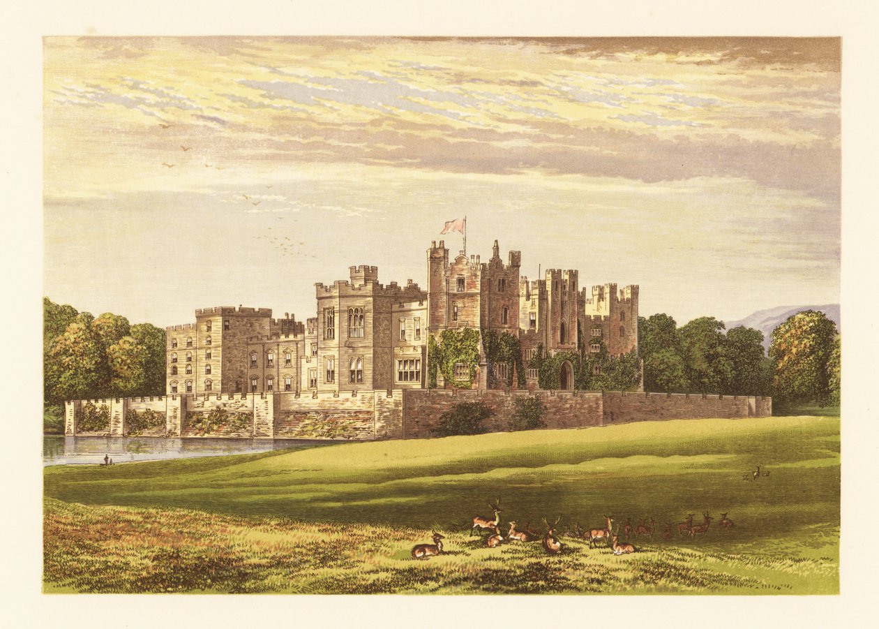 Raby Castle, Durham, Engeland door Alexander Francis (after) Lydon