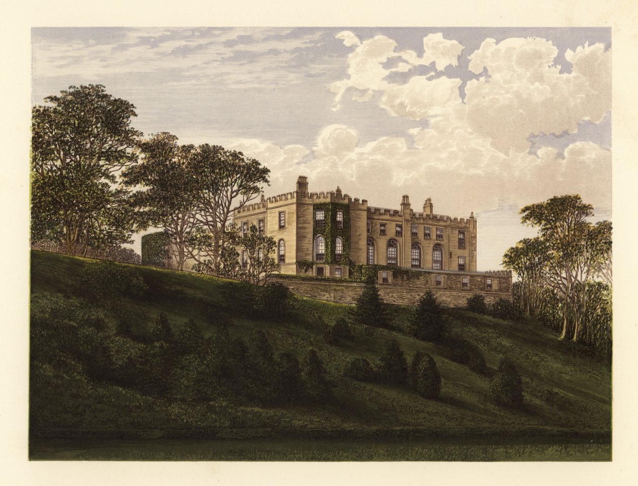 Workington Hall, Cumberland, Engeland door Alexander Francis (after) Lydon
