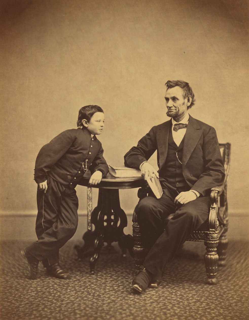 Abraham Lincoln en zijn zoon Thomas (Tad) door Alexander Gardner