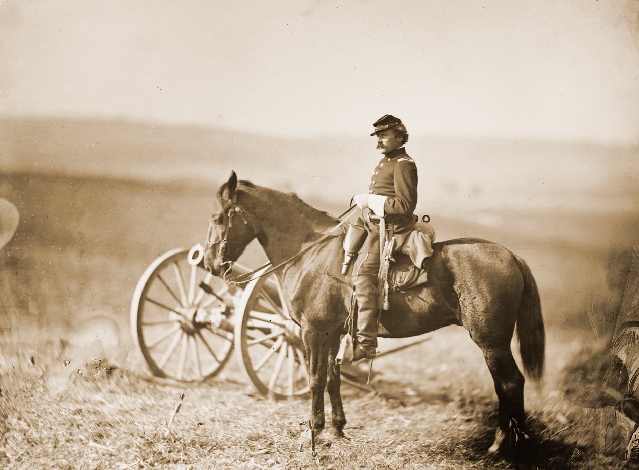Amerikaanse Burgeroorlog Adjudant te paard door Alexander Gardner