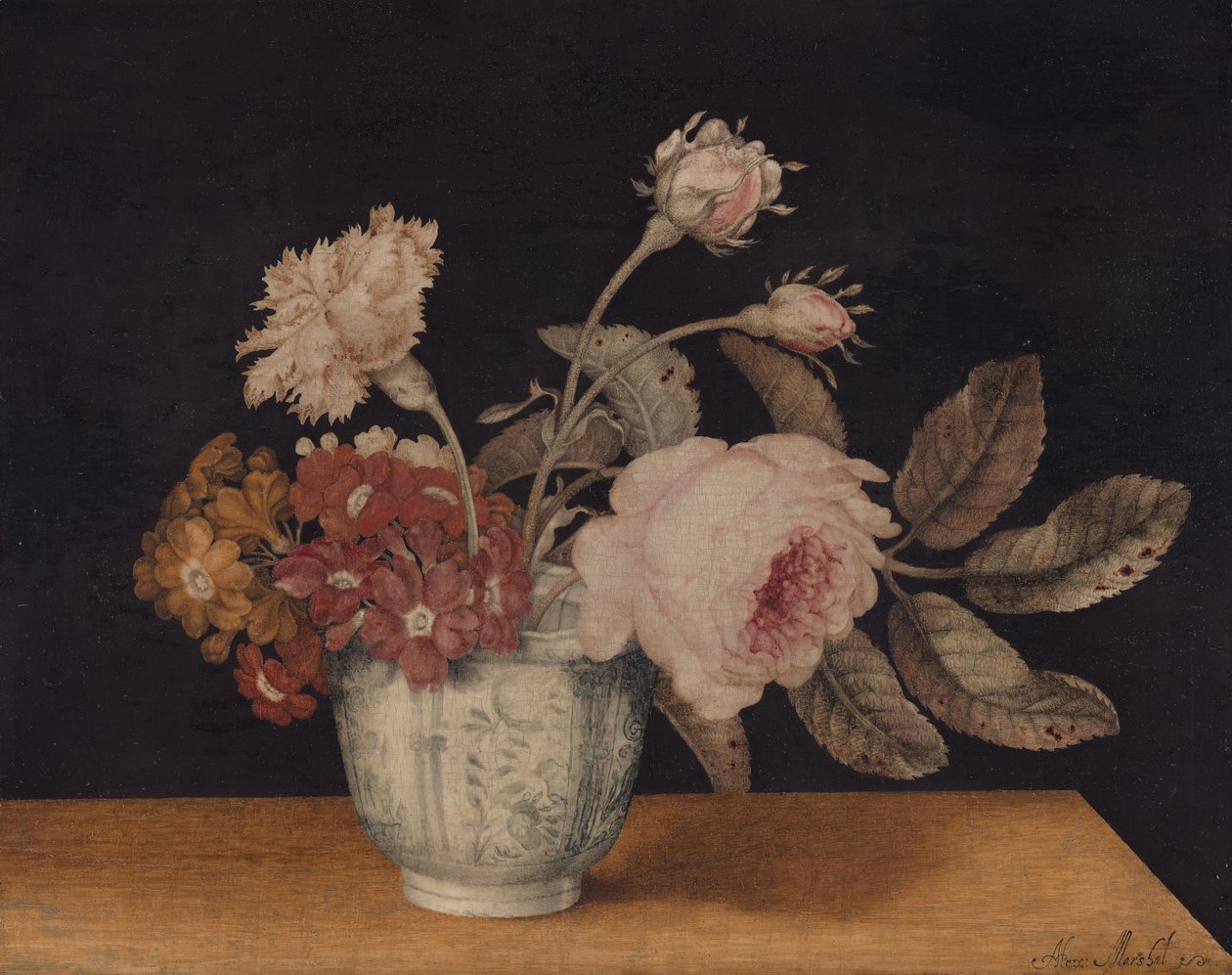 Bloemen in een Delftse Vaas door Alexander Marshal
