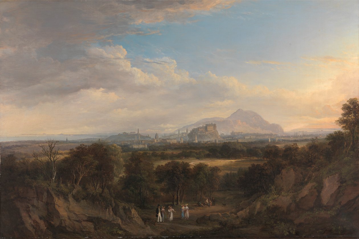 Een uitzicht op Edinburgh vanuit het westen door Alexander Nasmyth