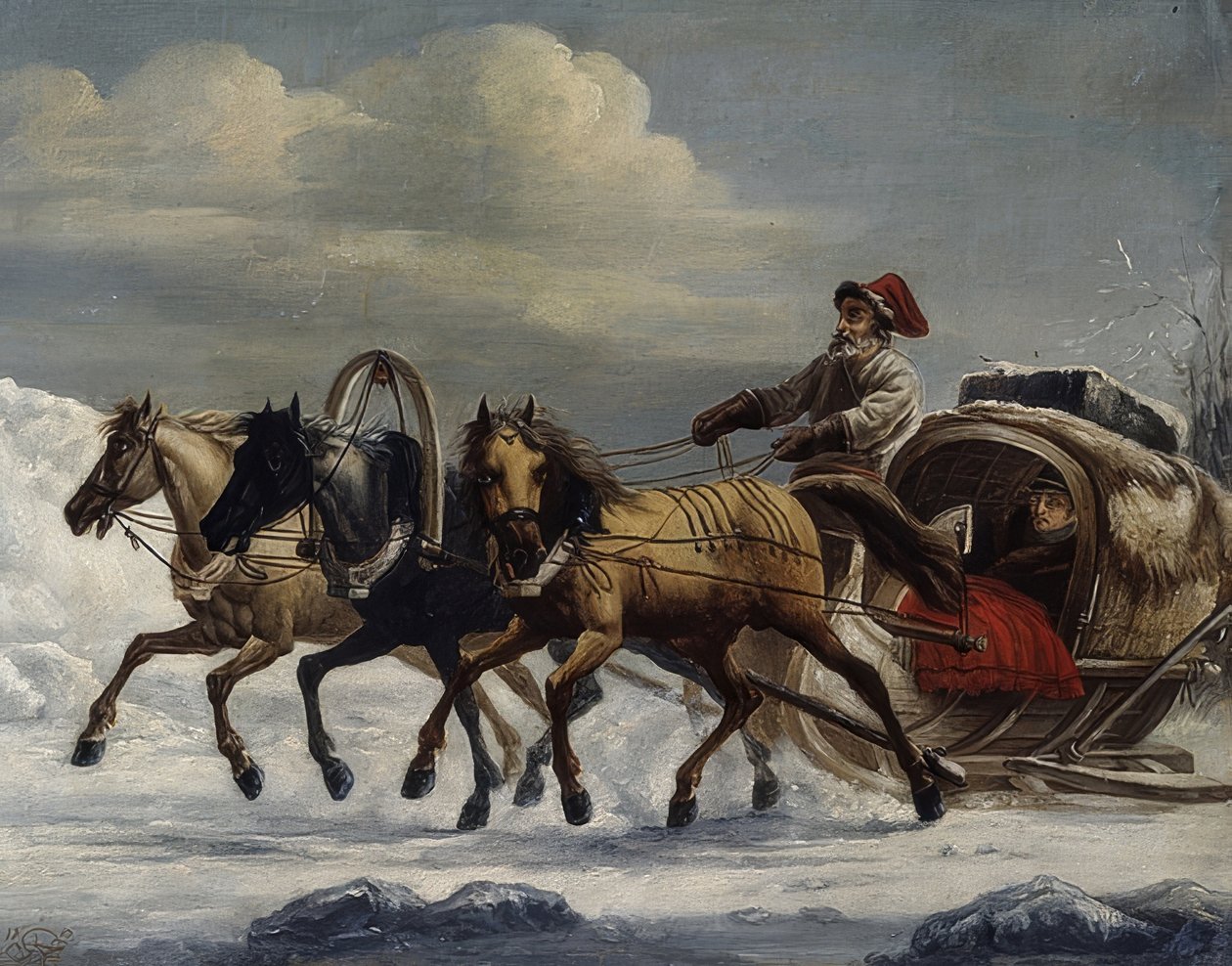 Troika. 1816 door Alexander Osipovich Orlowski