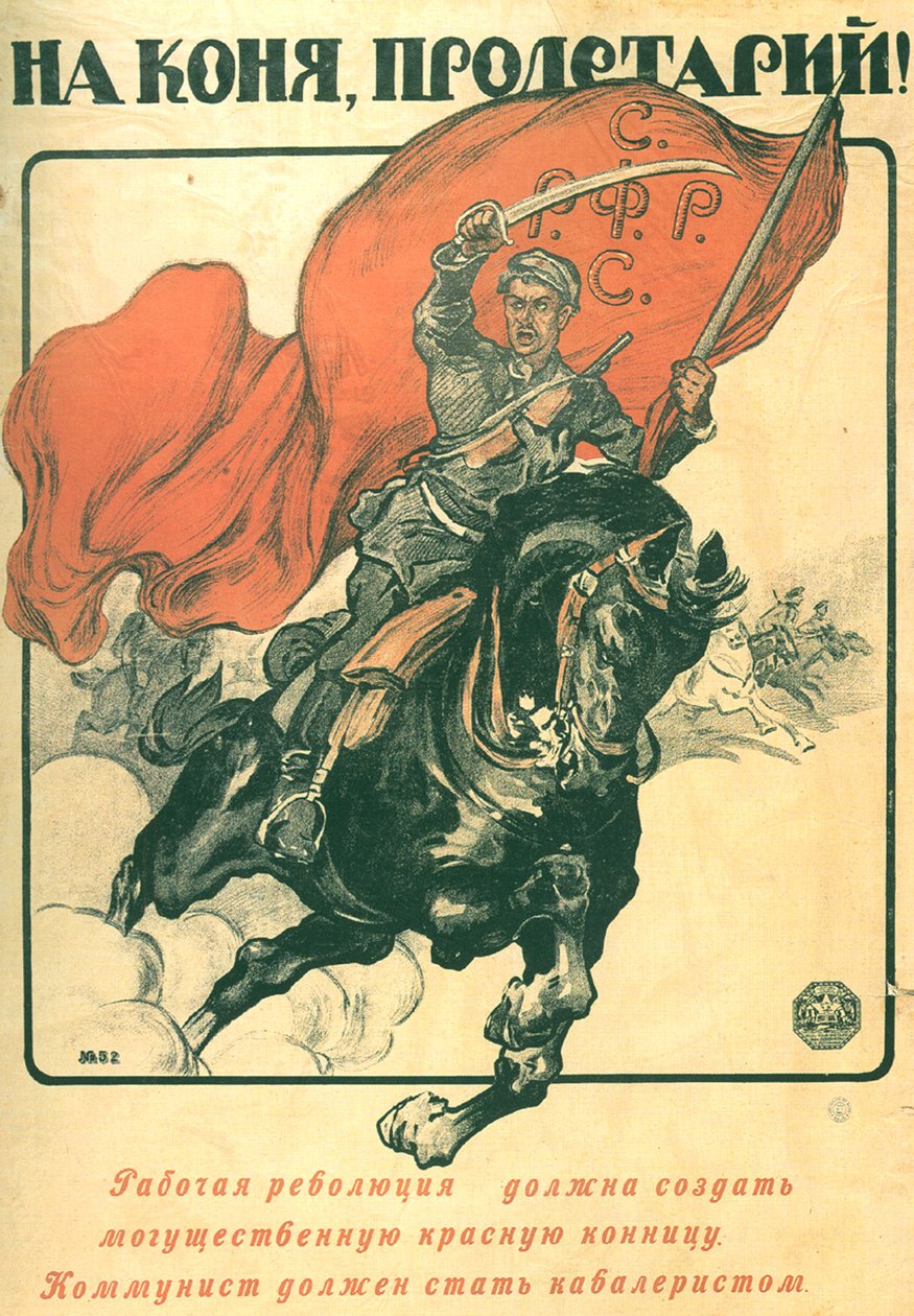 Te paard, proletariër! Poster door Alexander Petrovich Apsit