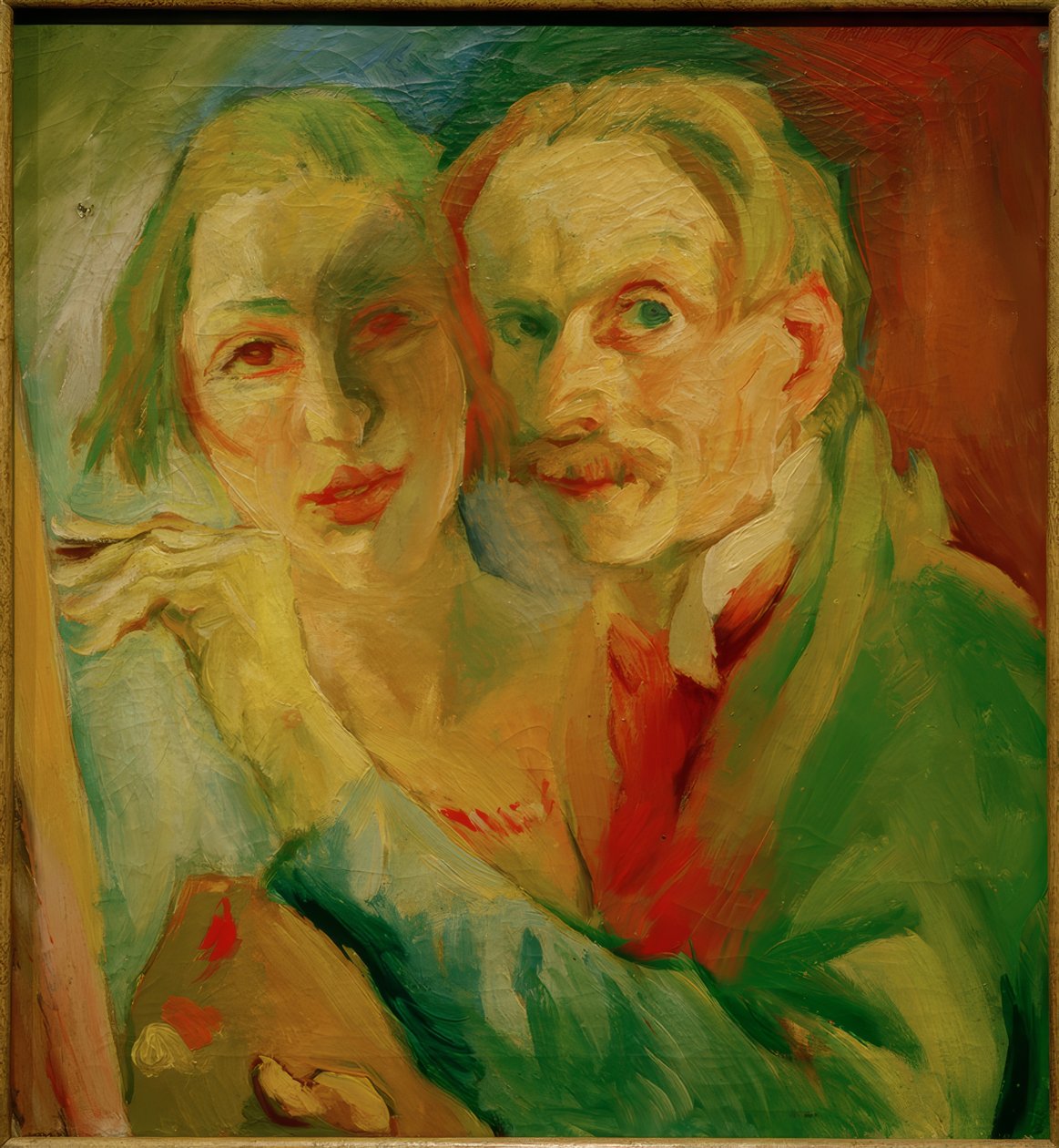 Zelfportret met leerling door Alexander Soldenhoff