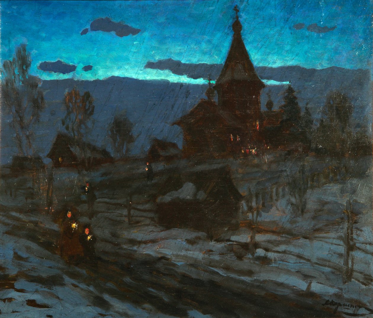 Kerstavond door Alexander Stepanovich Pershin