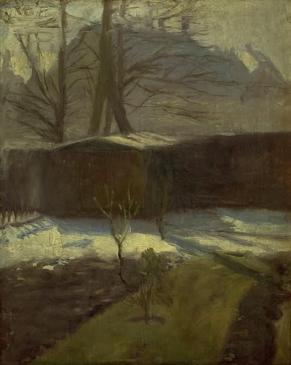 Een tuin in de winter, Helenevej. Kopenhagen door Alexander Wilde