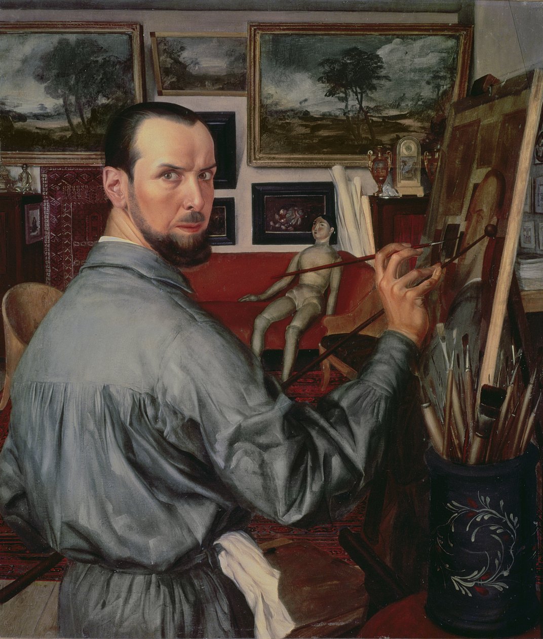 Zelfportret, 1917 door Alexander Yakovlev