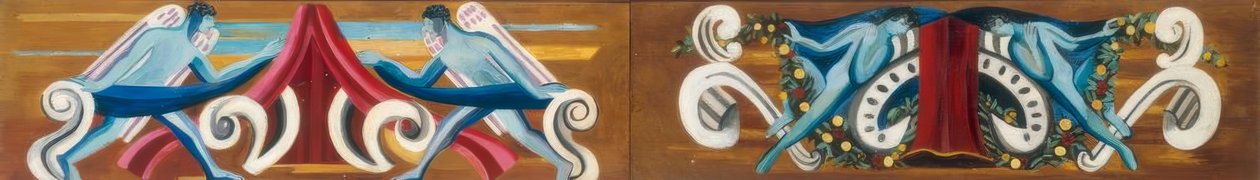 Twee decorontwerpen door Alexandra Alexandrowna Exter