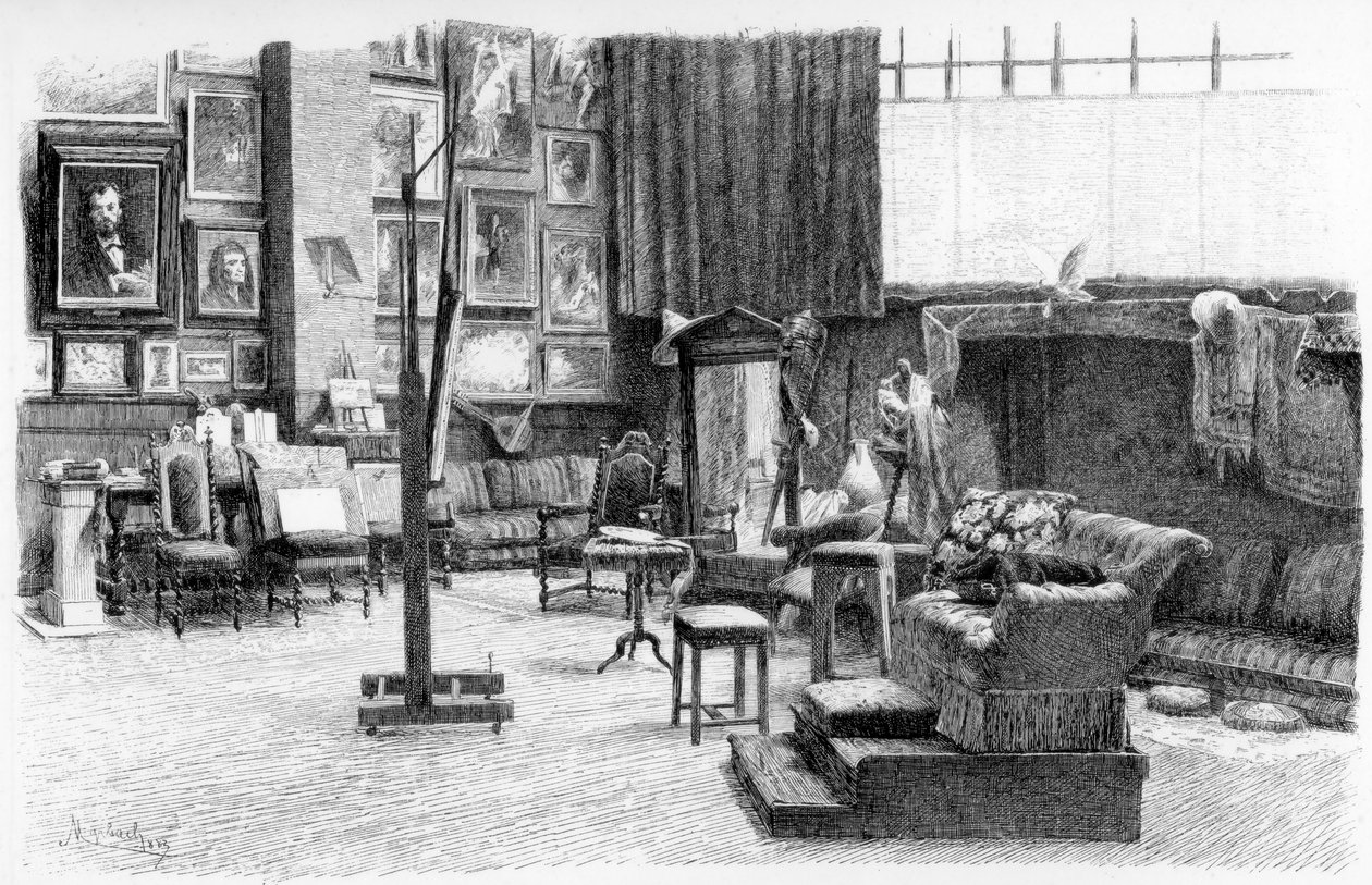 Het atelier, c1880-1882 door Alexandre Cabanel