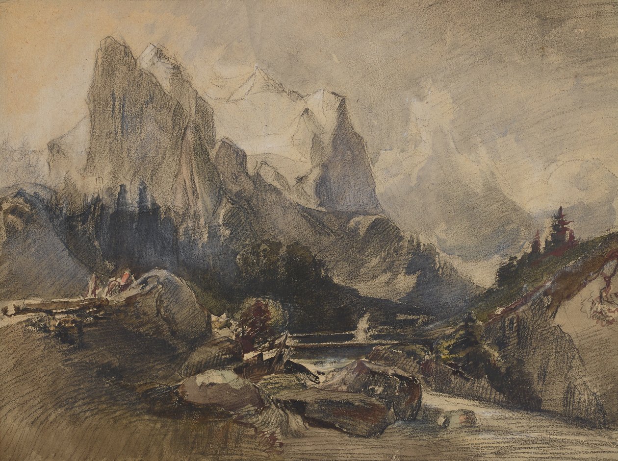 De Wetterhorn in het Berner Oberland door Alexandre Calame