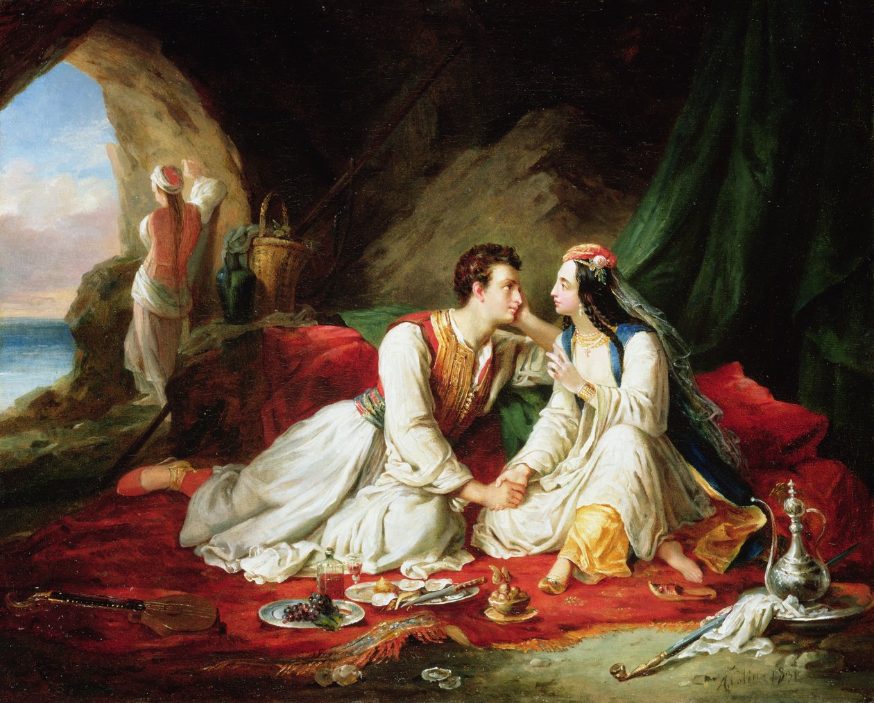 Byron als Don Juan, met Haidee door Alexandre Colin