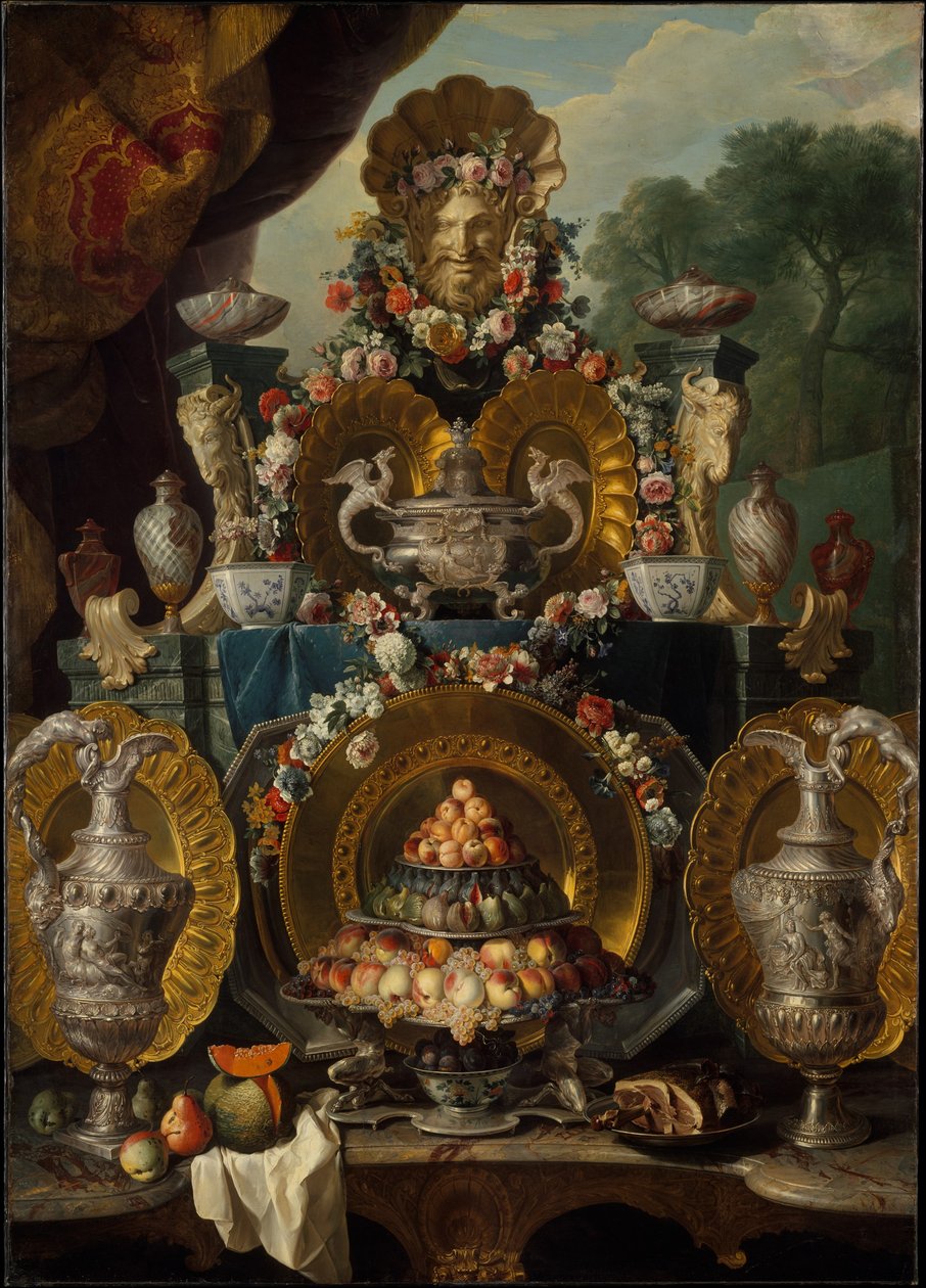 Stilleven met zilver door Alexandre Francois Desportes