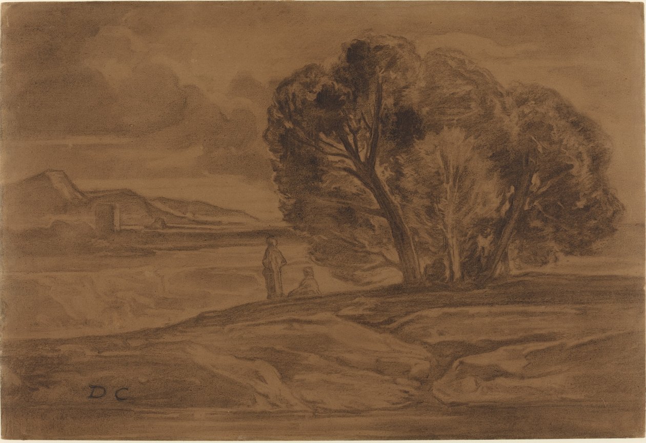 Oosters Landschap door Alexandre Gabriel Decamps