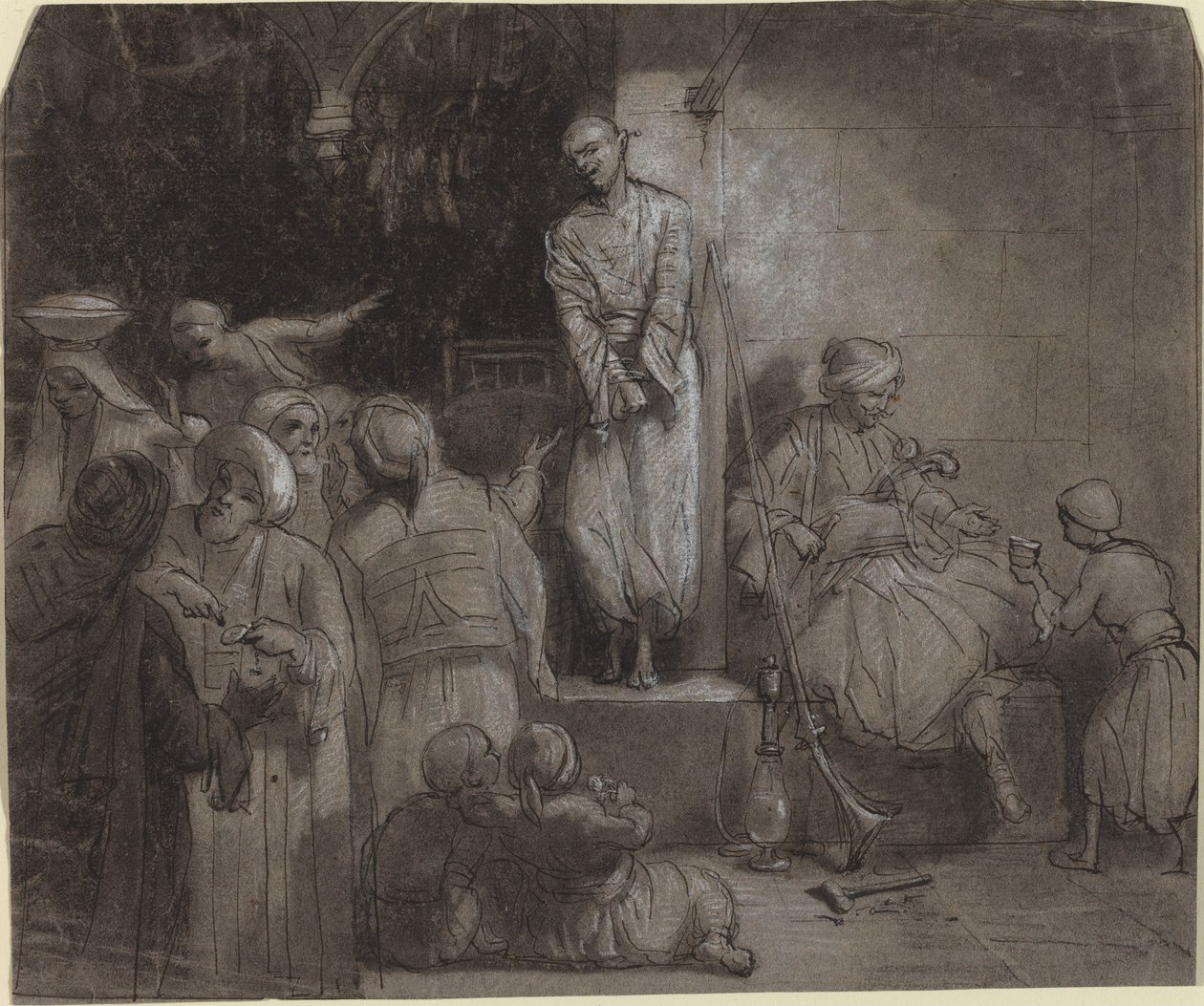 De Slavenmarkt (recto) door Alexandre Gabriel Decamps