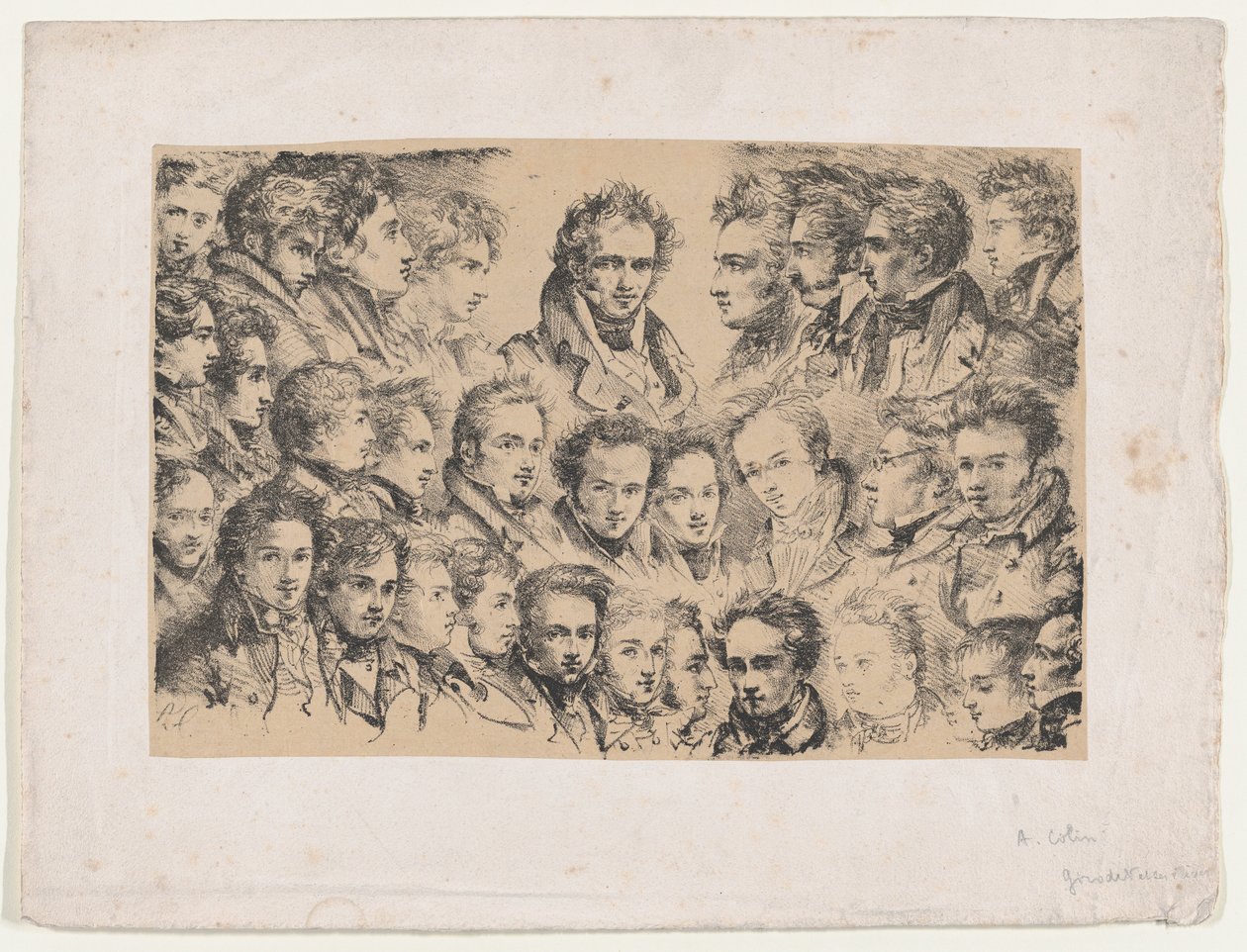 Girodet en zijn studenten, ca. 1817 door Alexandre Marie Colin