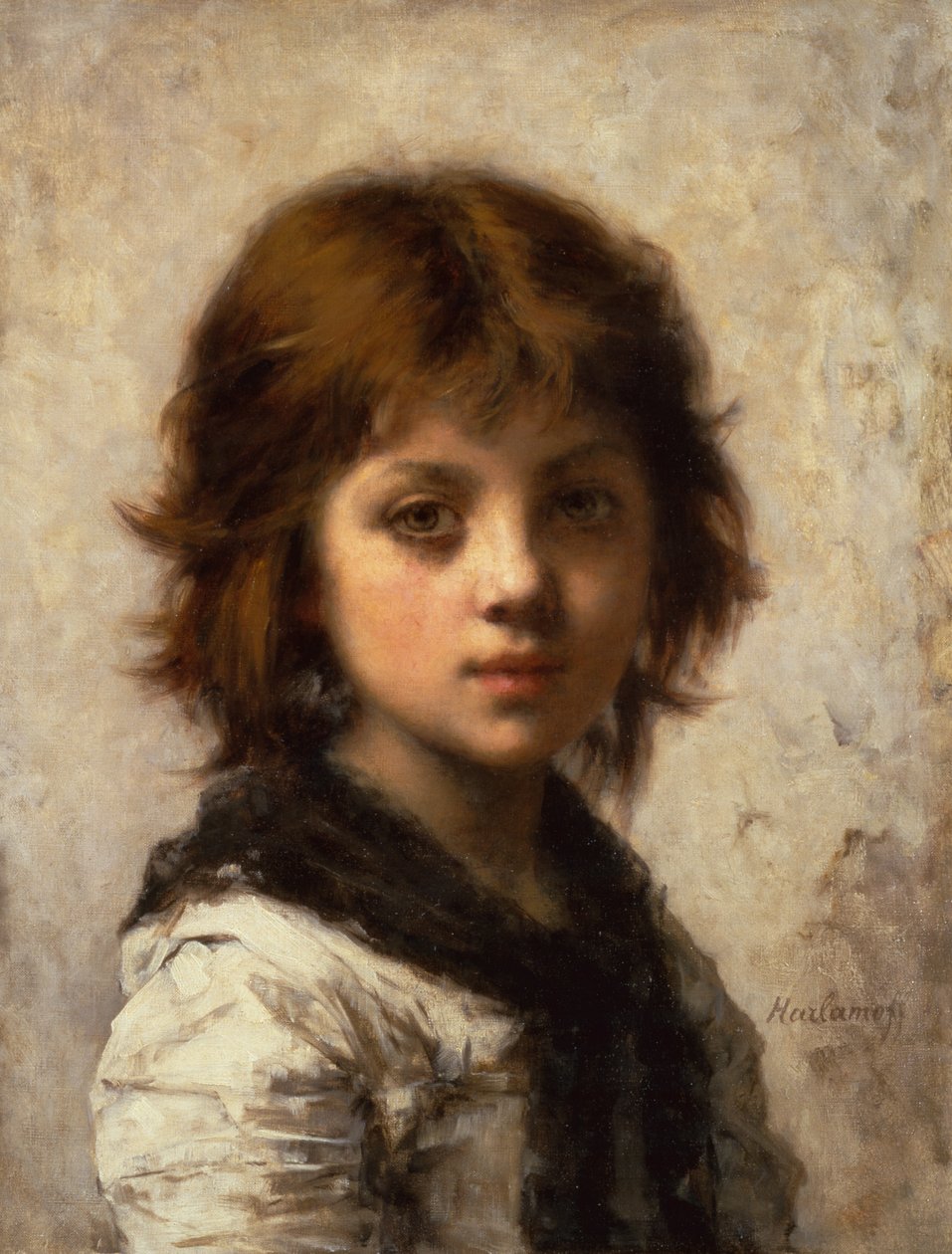 Jong meisje door Alexei Alexevich Harlamoff