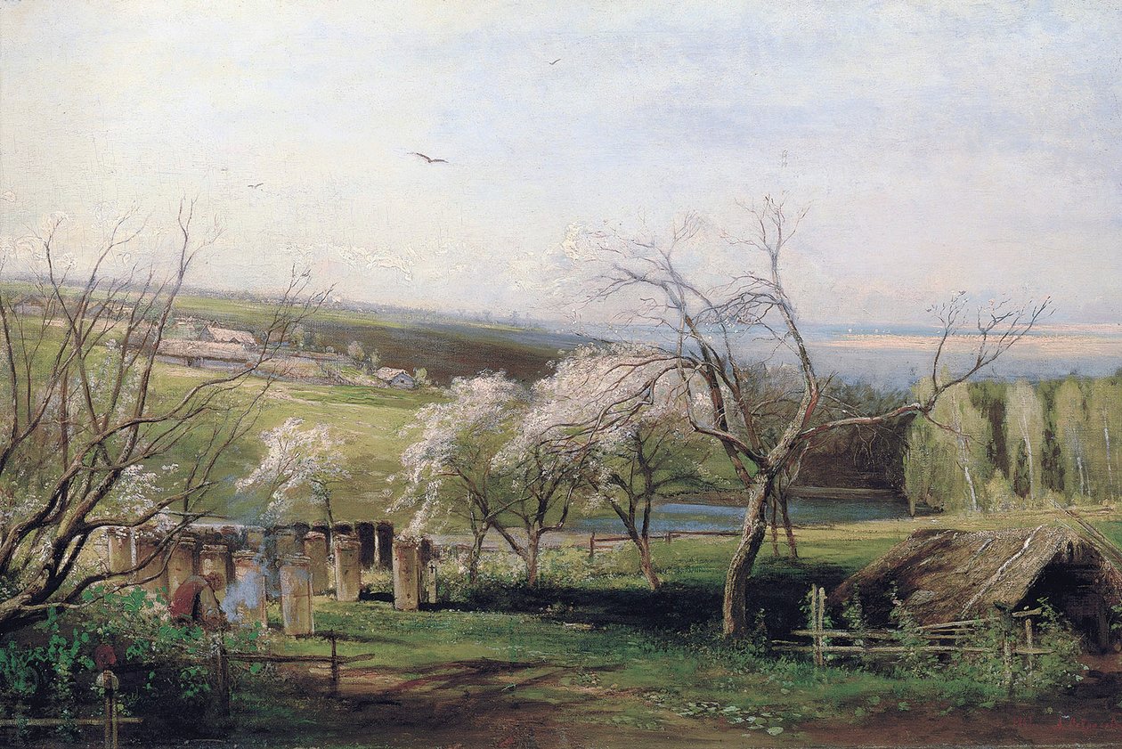 Landschapszicht door Alexei Kondratyevich Savrasov