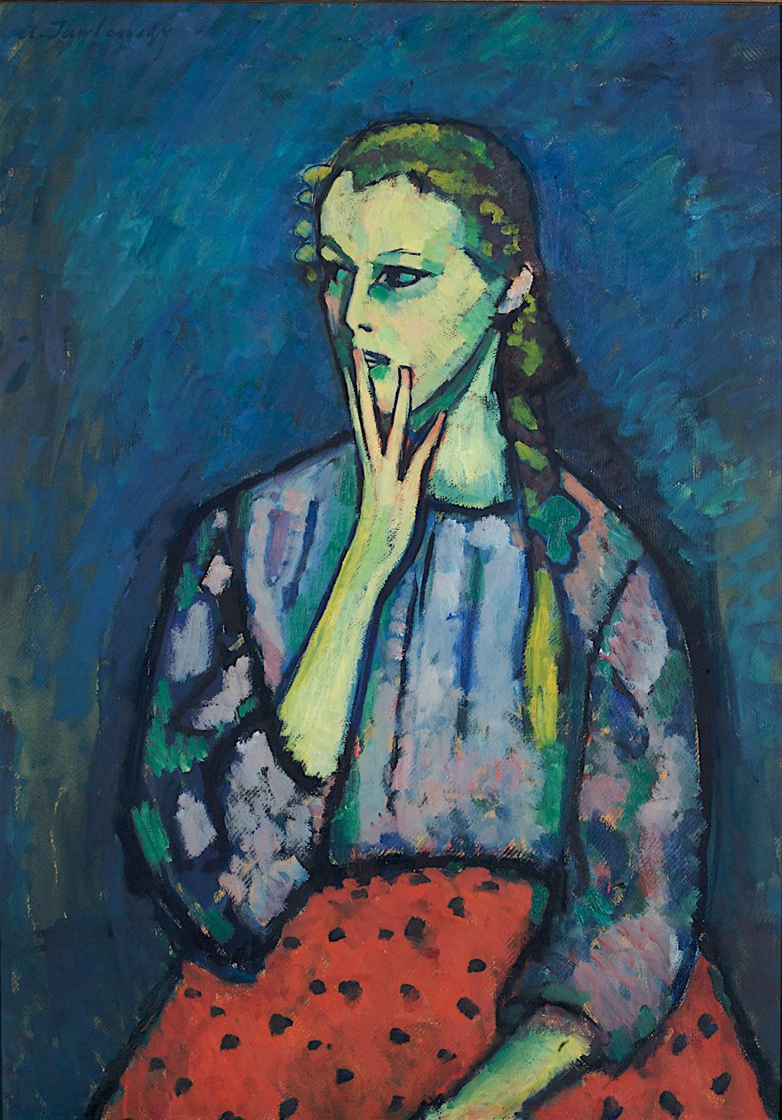 Portret van een Meisje, 1909 door Alexej von Jawlensky