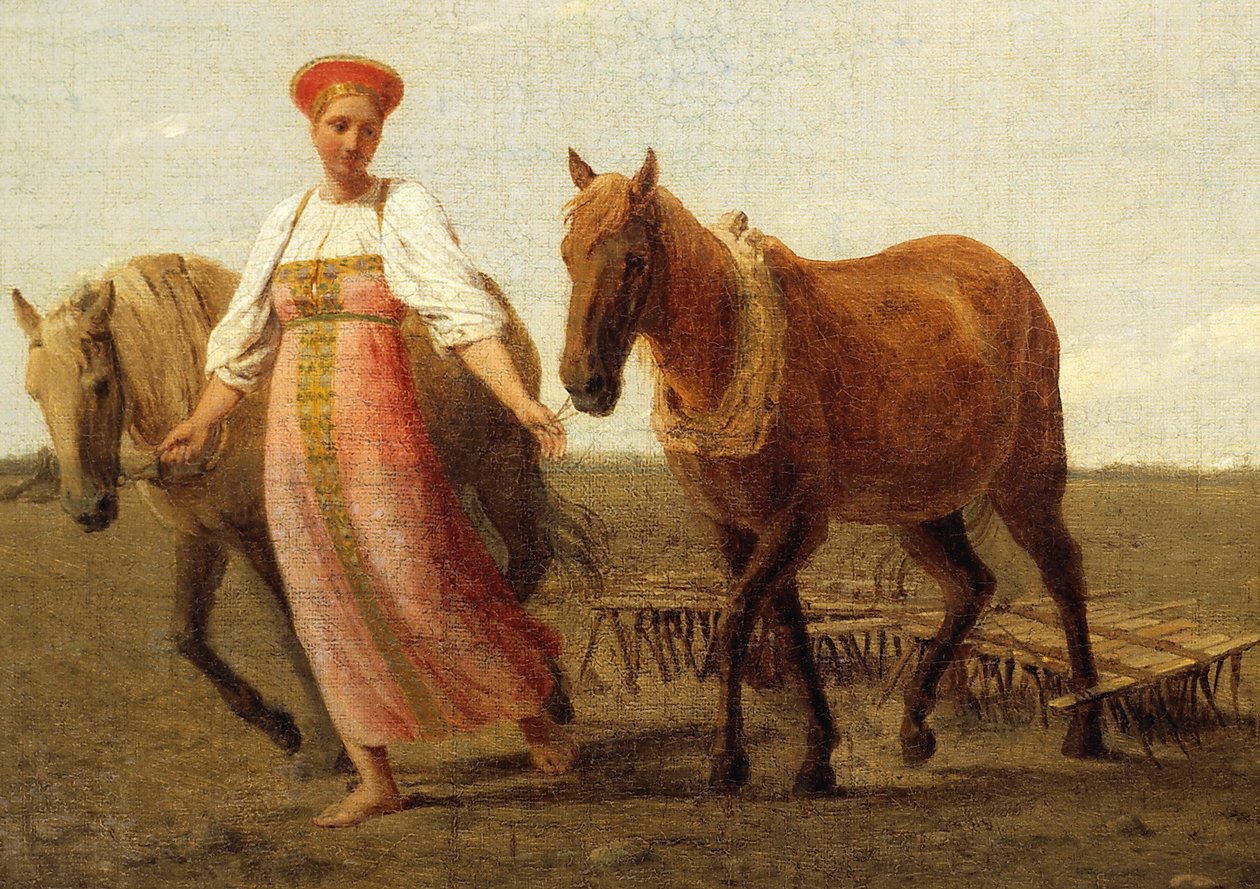 Russisch: "In het geploegde veld. Lente" In het geploegde veld. Lente door Alexey Venetsianov