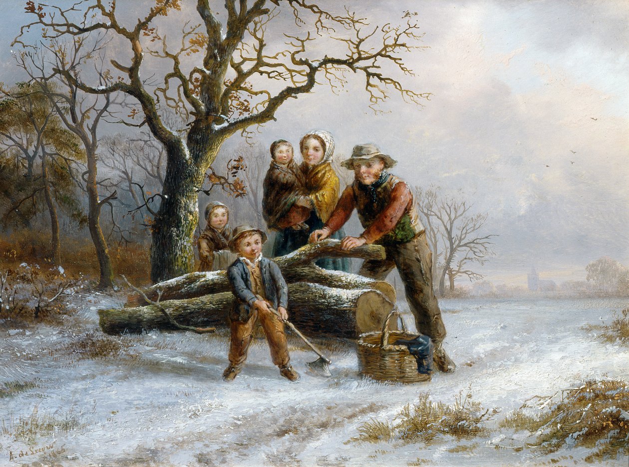 Hout hakken, 1865 door Alexis de Leeuw