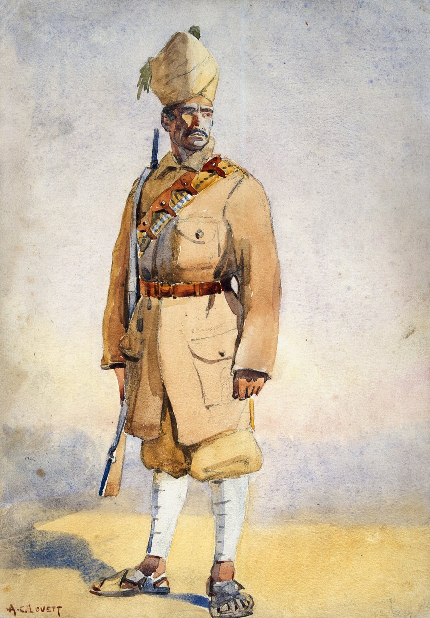 Soldaat van de Khyber Rifles, illustratie voor 