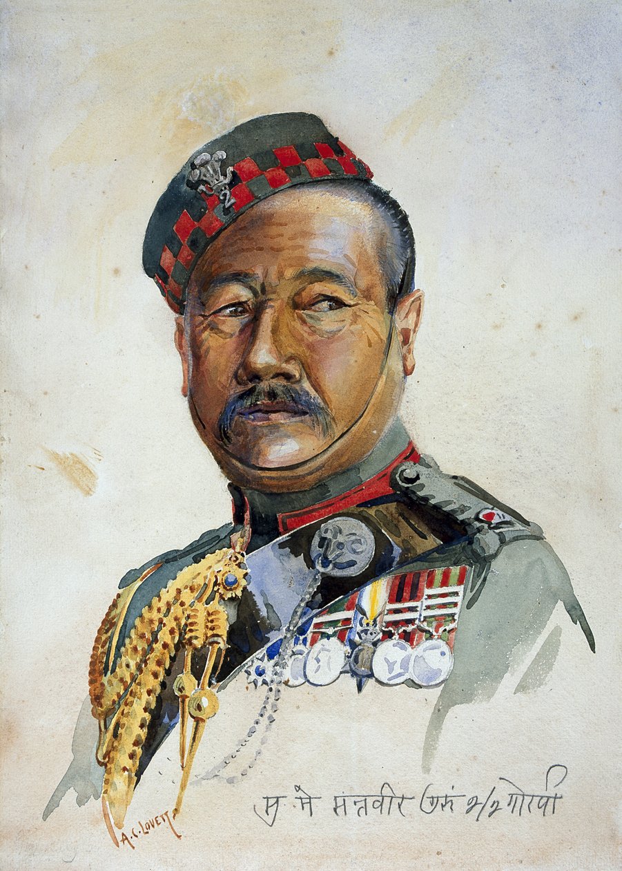 Subadar-Major Gurung Gurkha, illustratie uit 