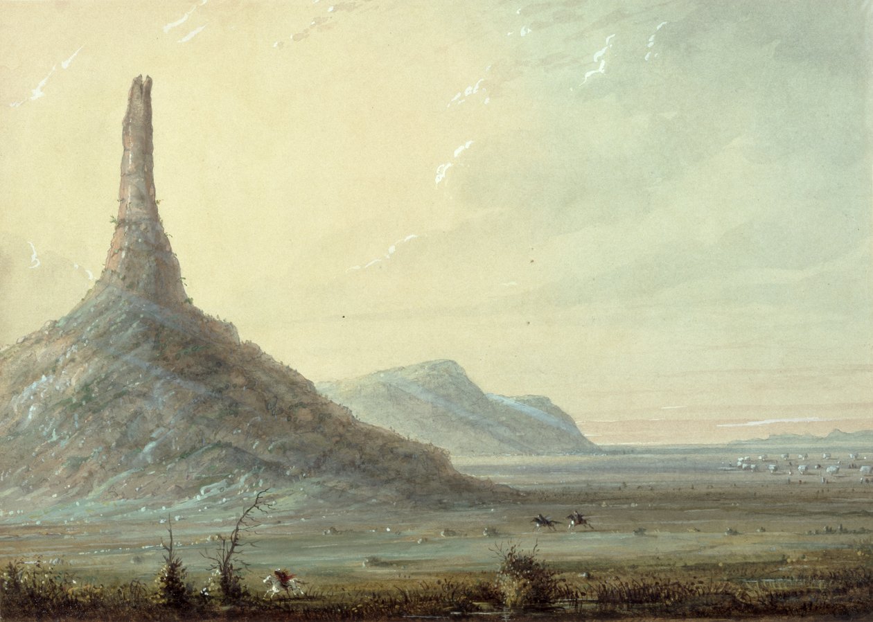 Chimney Rock, 1837 door Alfred Jacob Miller