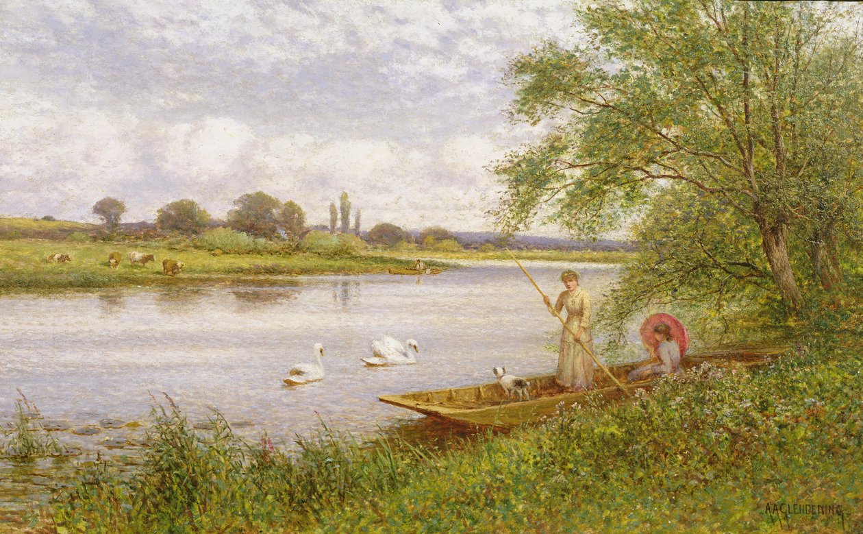 Dames in een punter door Alfred, Jr. Glendening