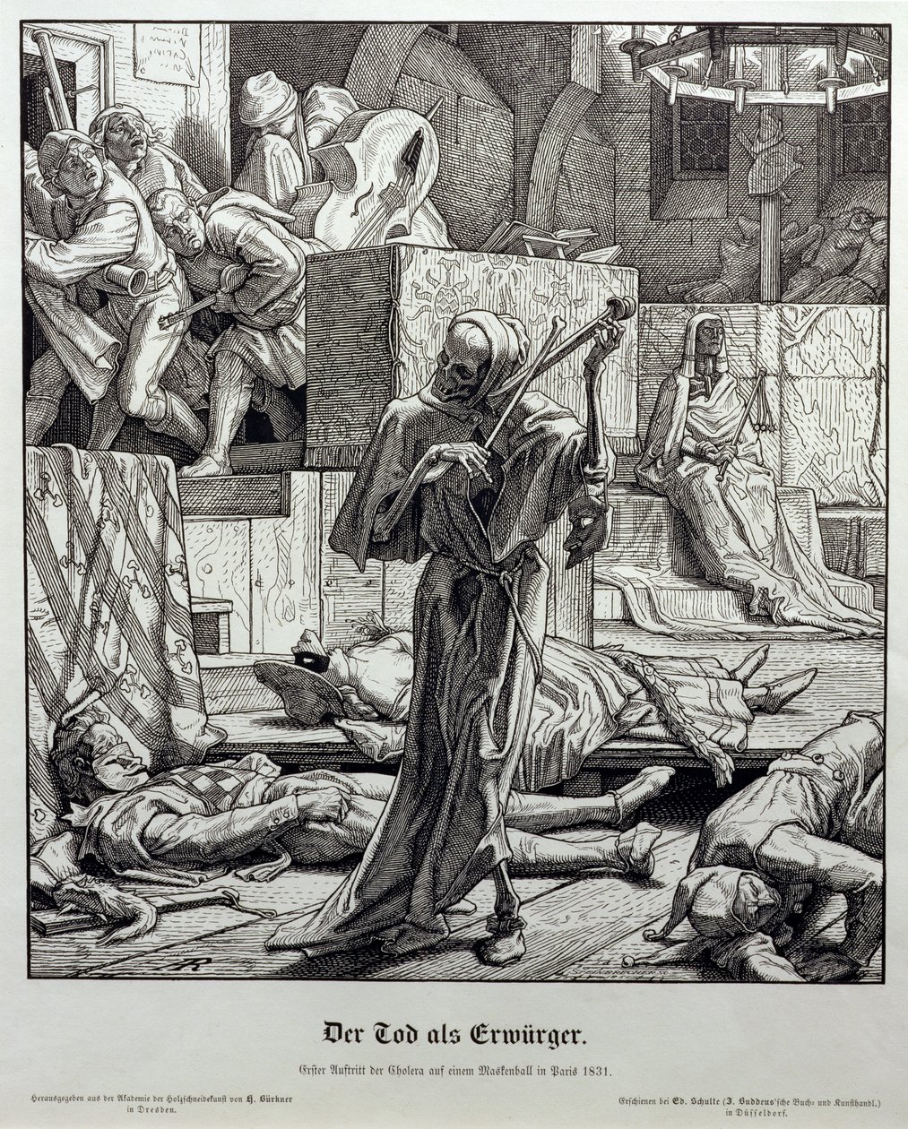 De dood als moordenaar, 1851 door Alfred Rethel