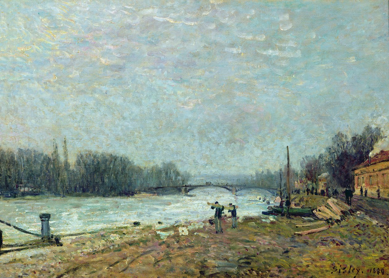 Na de dooi, de Seine bij de Suresnes-brug, 1880 door Alfred Sisley