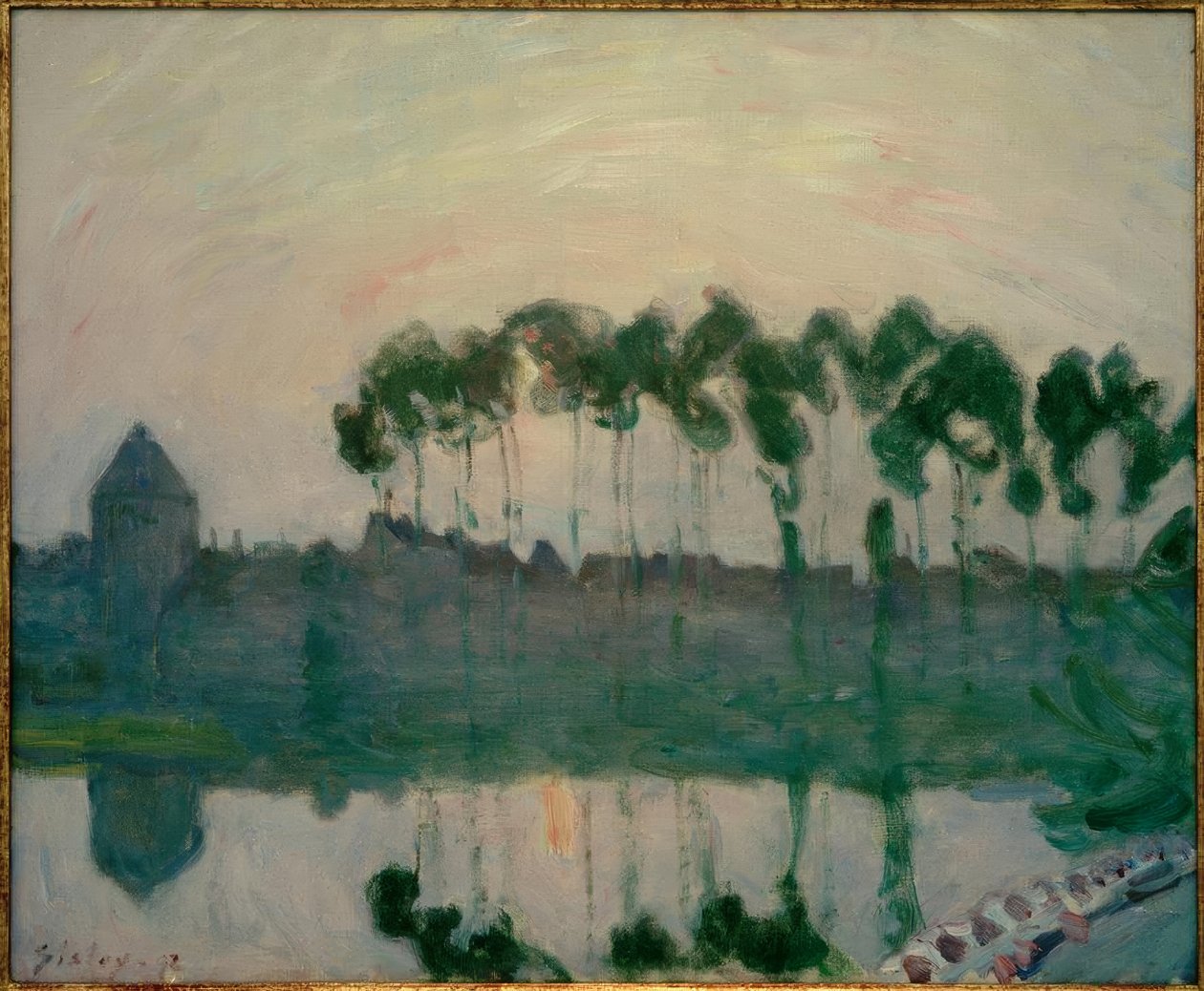 Zonsondergang bij Moret door Alfred Sisley