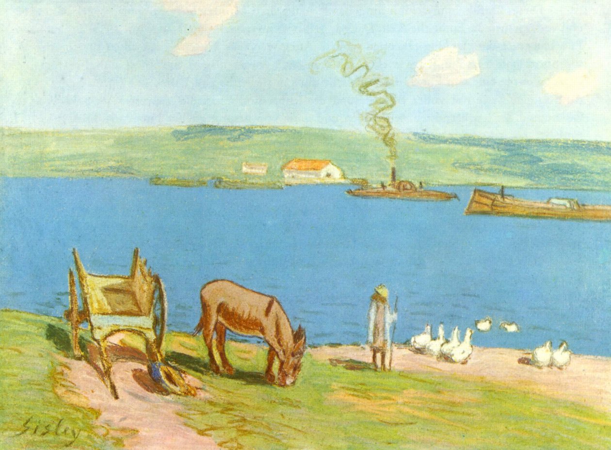Rivieroever door Alfred Sisley