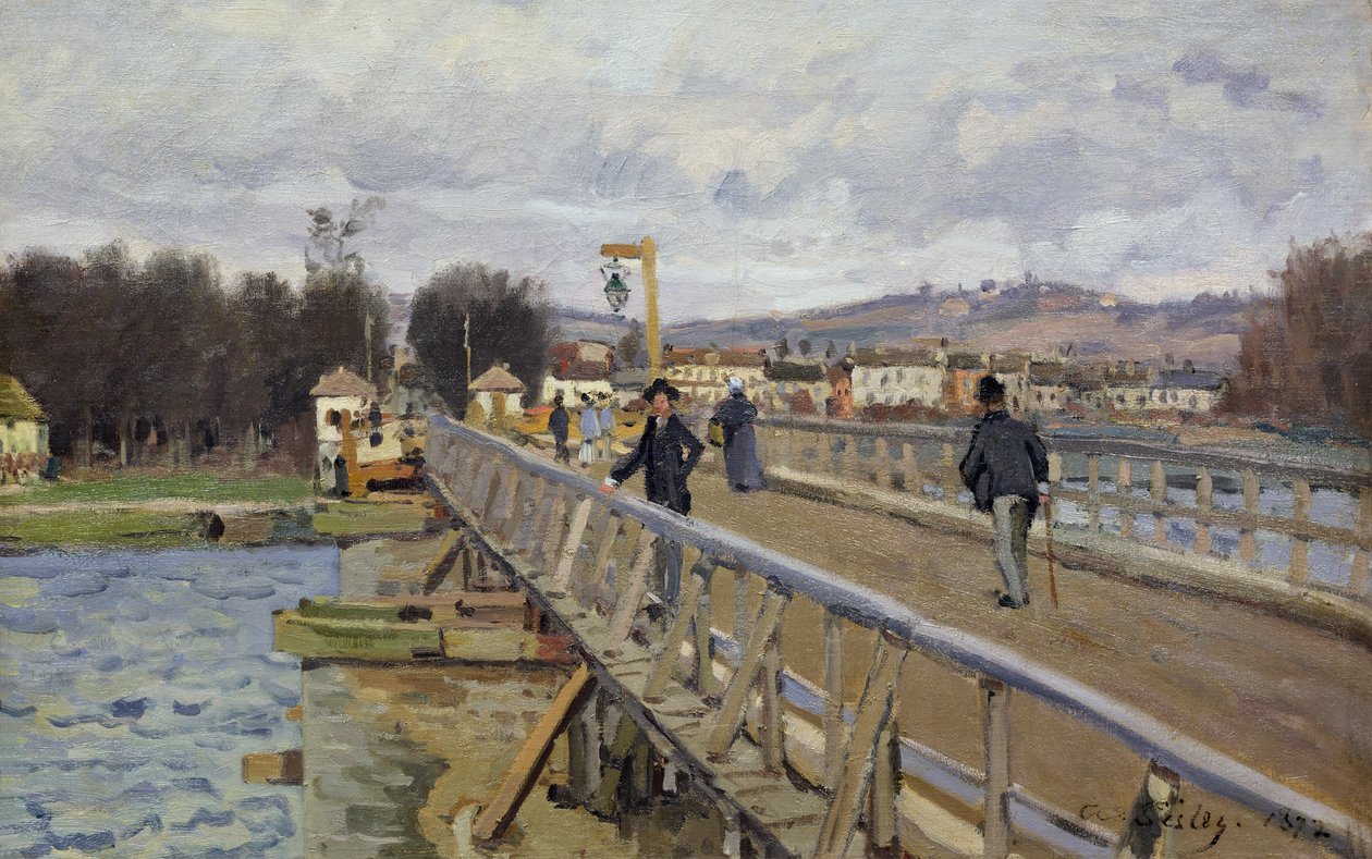 Voetgangersbrug in Argenteuil, 1872 door Alfred Sisley