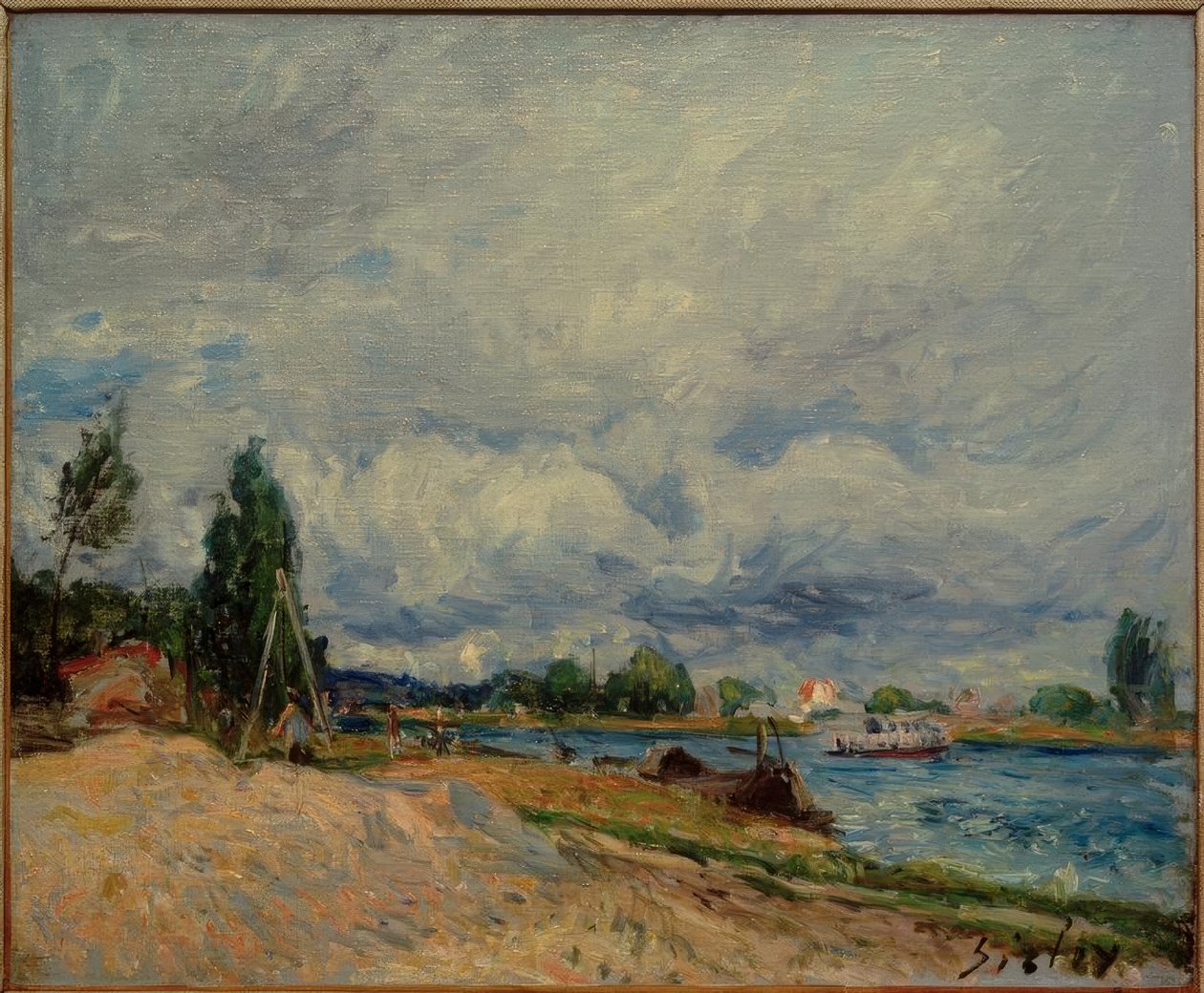 De oevers van de Loing door Alfred Sisley