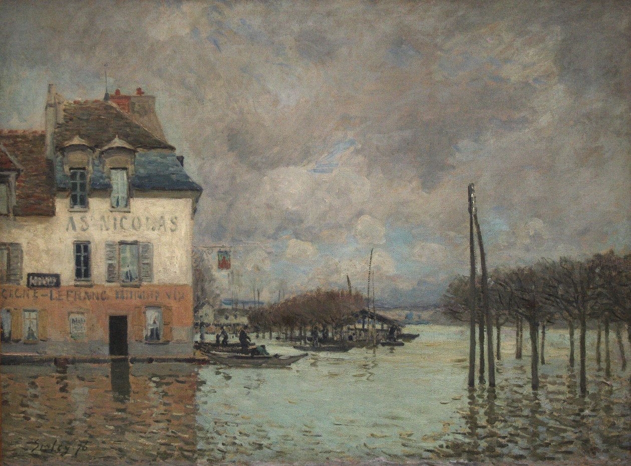 De overstroming in Port-Marly door Alfred Sisley
