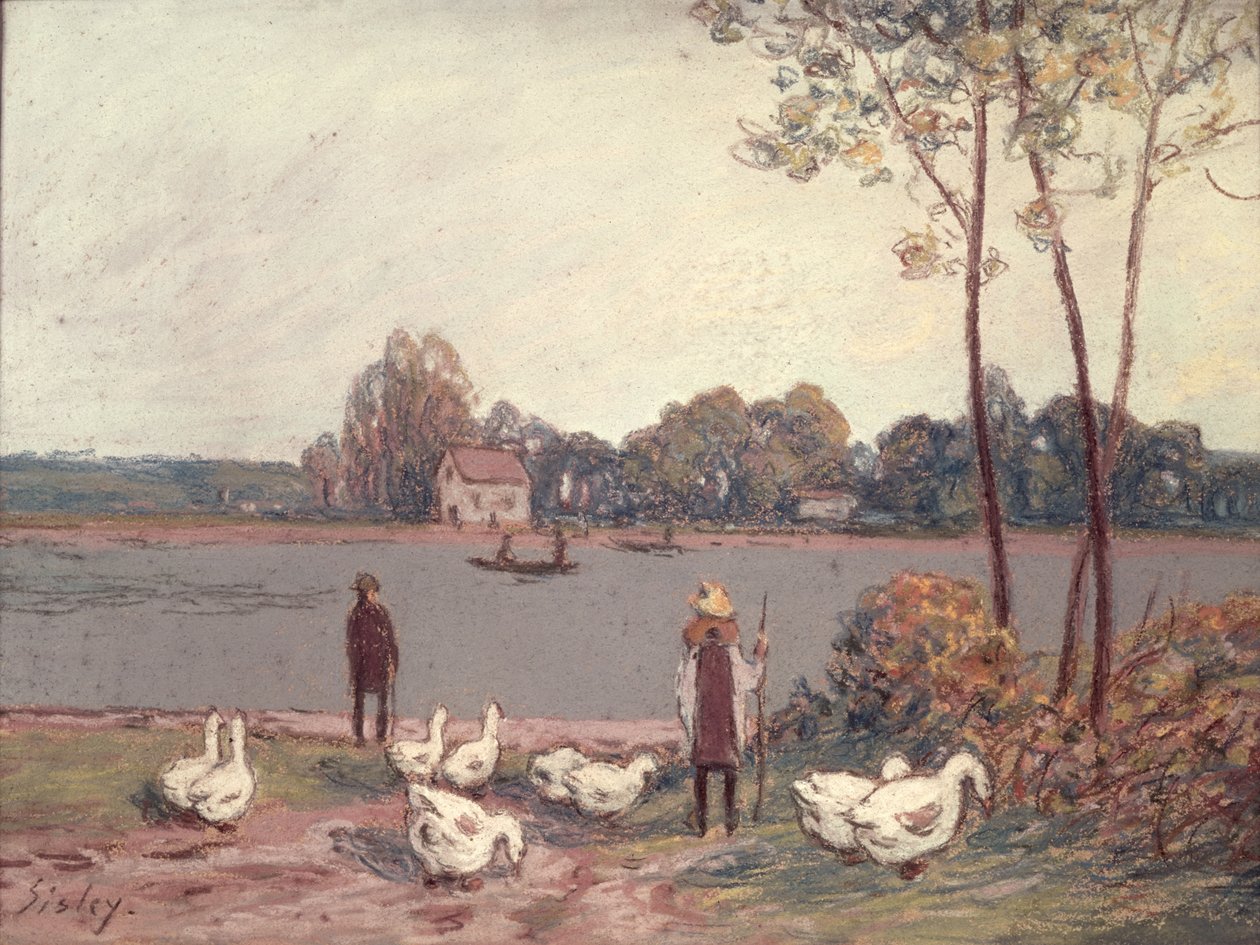 Aan de oevers van de Loing door Alfred Sisley
