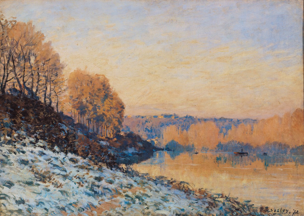 Port-Marly, witte vorst, 1872 door Alfred Sisley