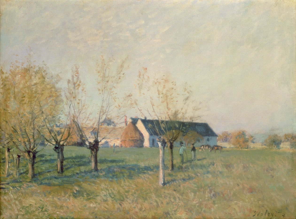 De Boerderij, 1874 door Alfred Sisley