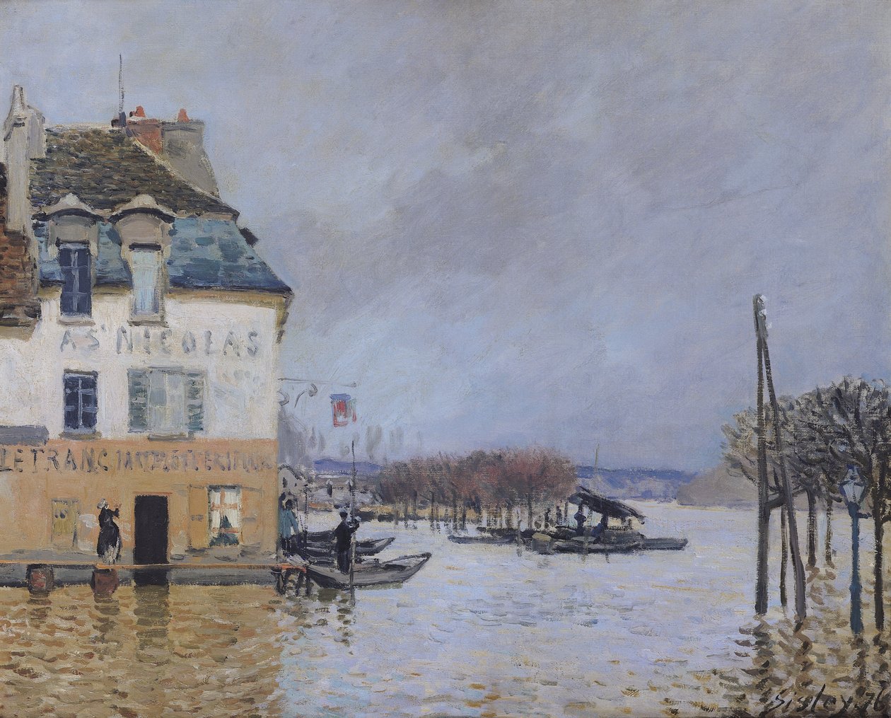 De Overstroming in Port-Marly, 1876 door Alfred Sisley