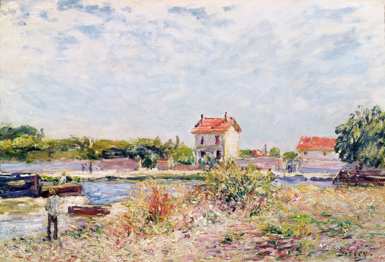 De Loing bij Saint-Mammes, 1885 door Alfred Sisley